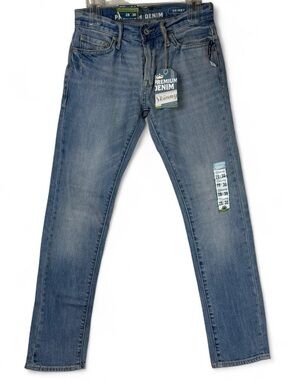 Old Navy Micro Blue Premium Denim Skinny Jeans Mens Size 28x30 NWT